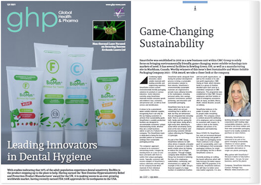 SMARTSOLVE AWARDED BEST SUSTAINABLE AND WATER-SOLUBLE PACKAGING COMPANY 2021 BY GHP MAGAZINE